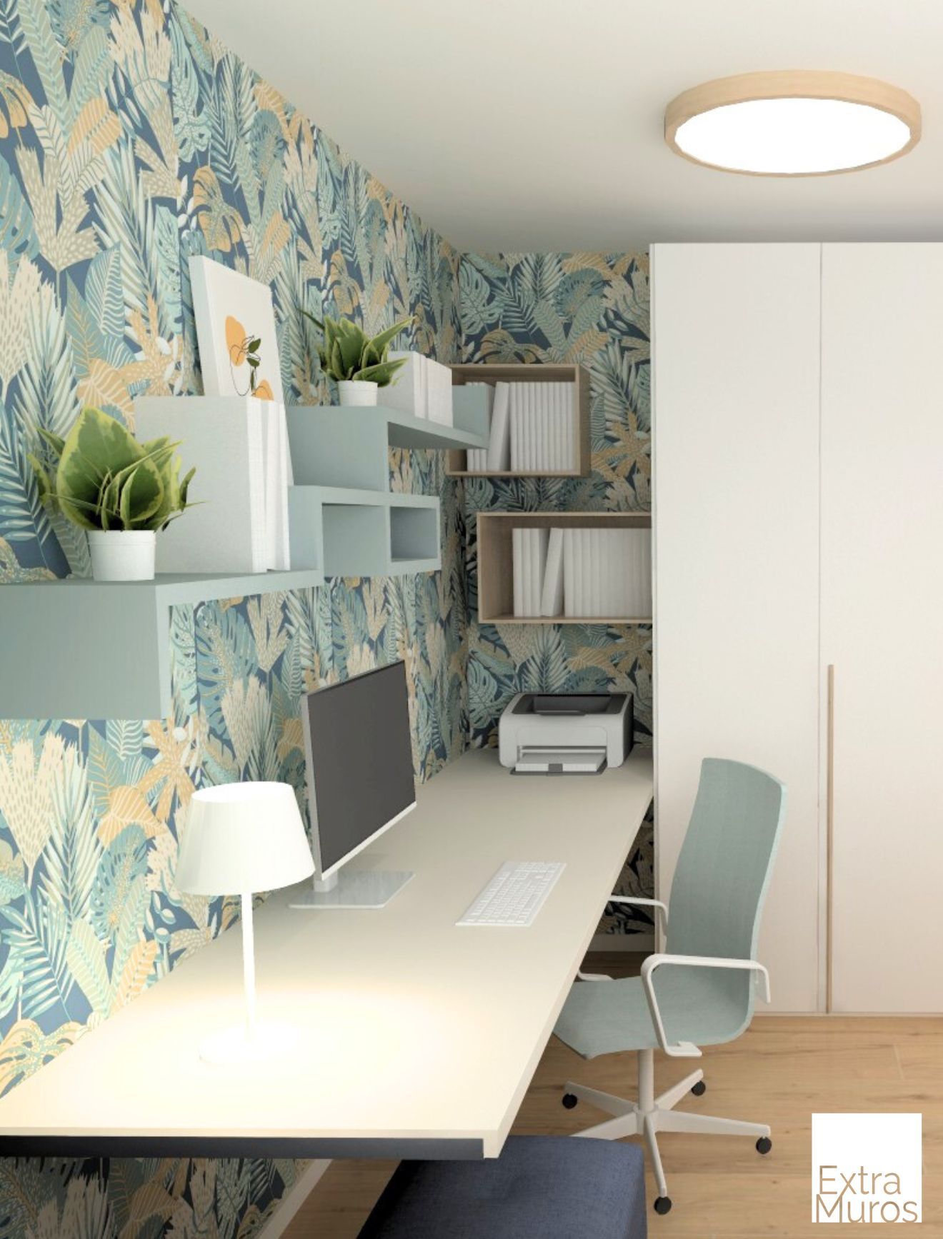 bureau en plan 3d par l'architecte d'intérieur extra muros brest