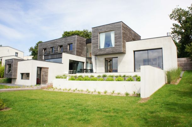 maison contemporaine de style cubique en finistère